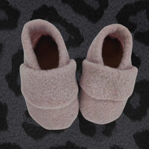 Wollwalkpuschen, Hausschuhe mit Ledersohle, Kitaschuhe Größe 18/19 rosa