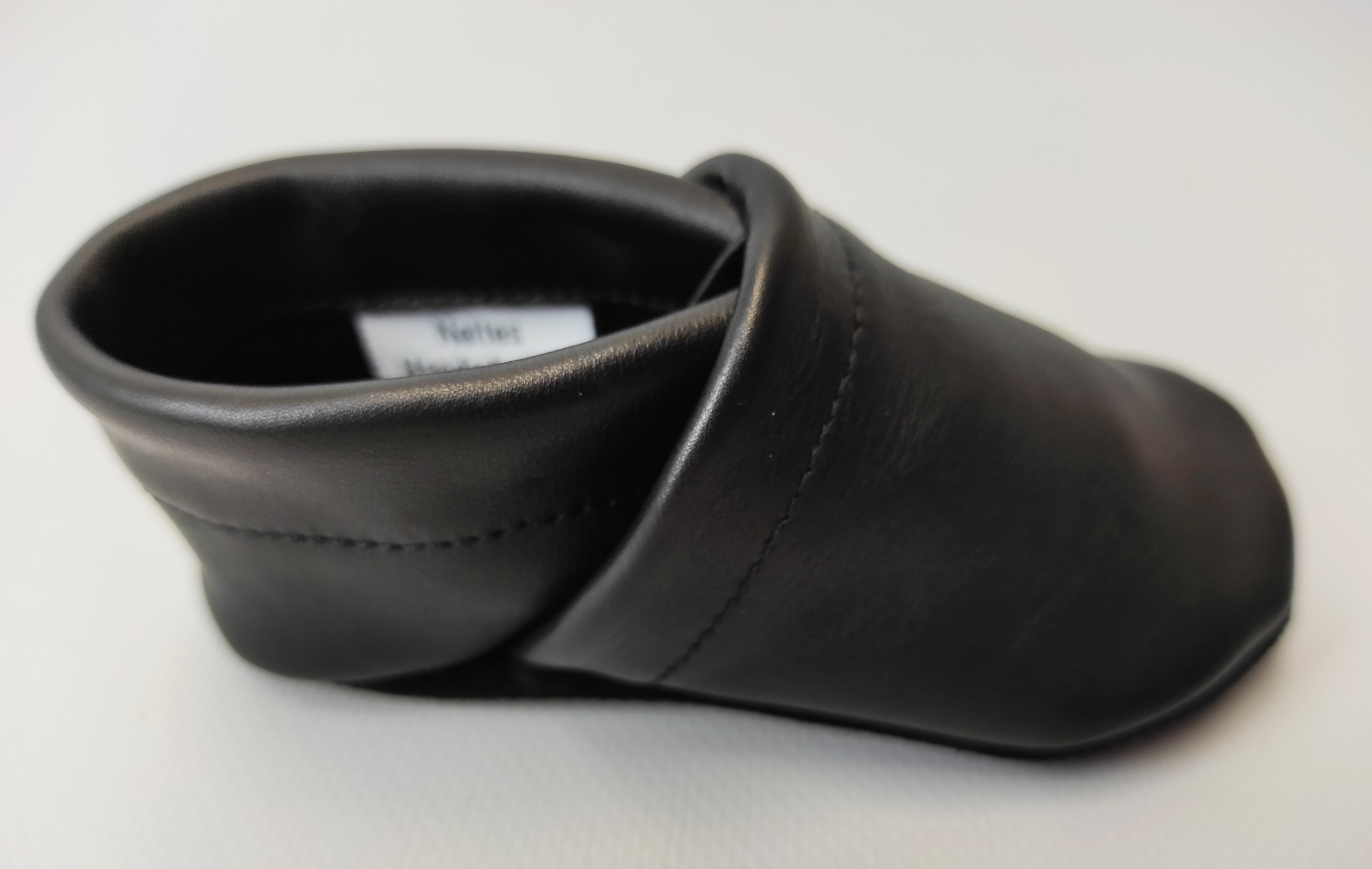 Lederpuschen - Handgefertigt mit Liebe - Größe 18/19 schwarz – Bild 3