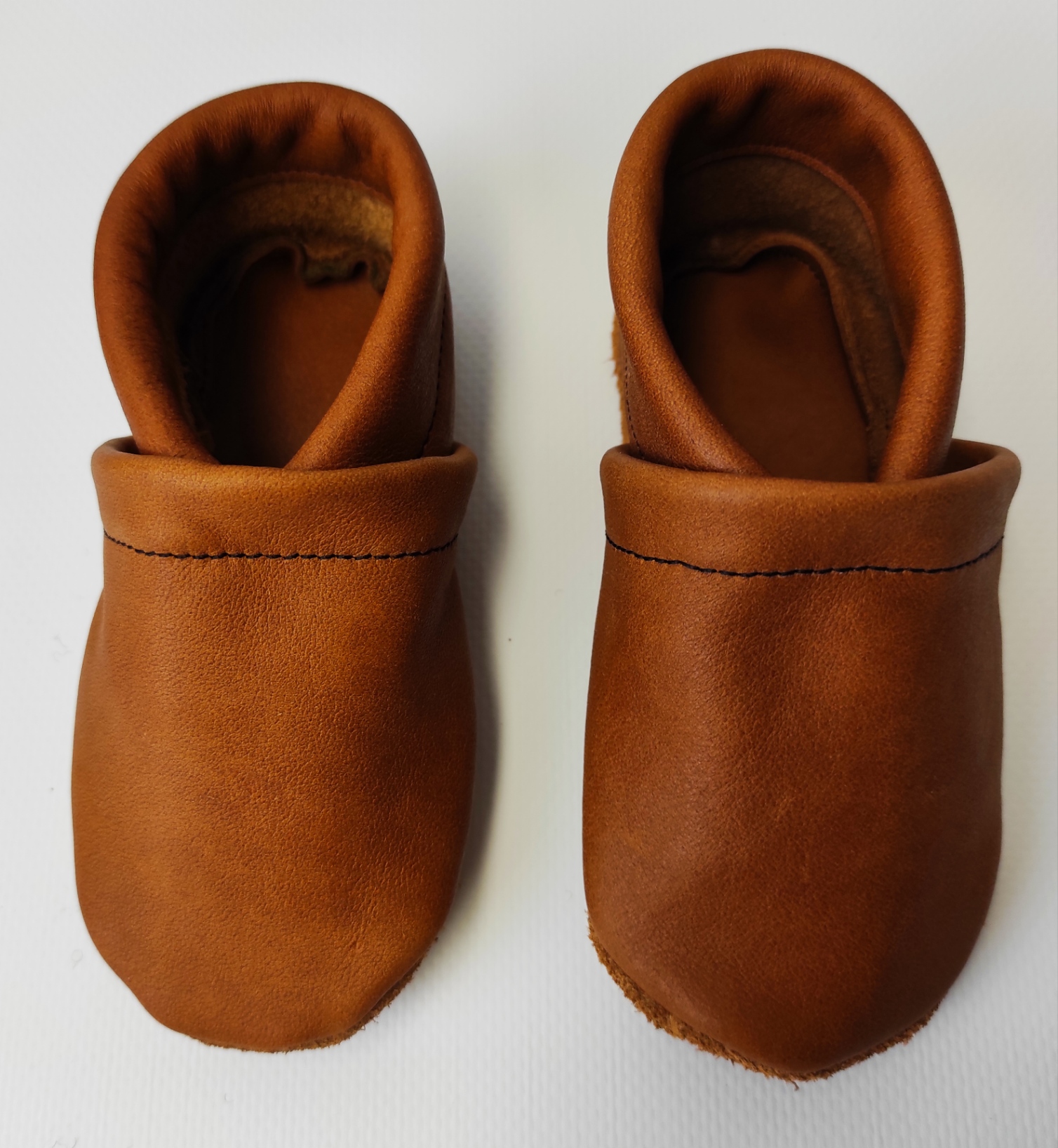 Lederpuschen - Handgefertigt mit Liebe - Größe 18/19 hellbraun