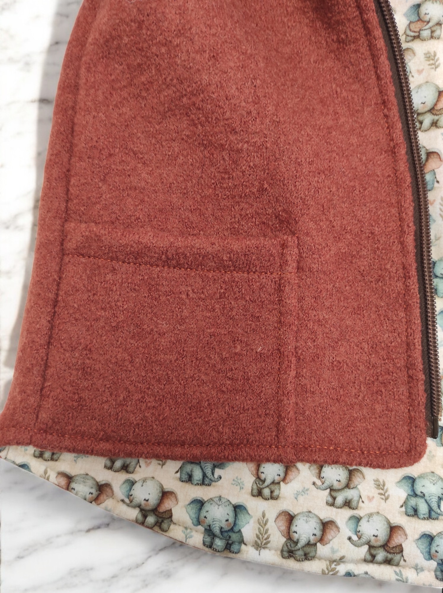 Wollwalkjacke Gr. 86/92 Zipfelmütze Baby Kind gefüttert – Bild 4