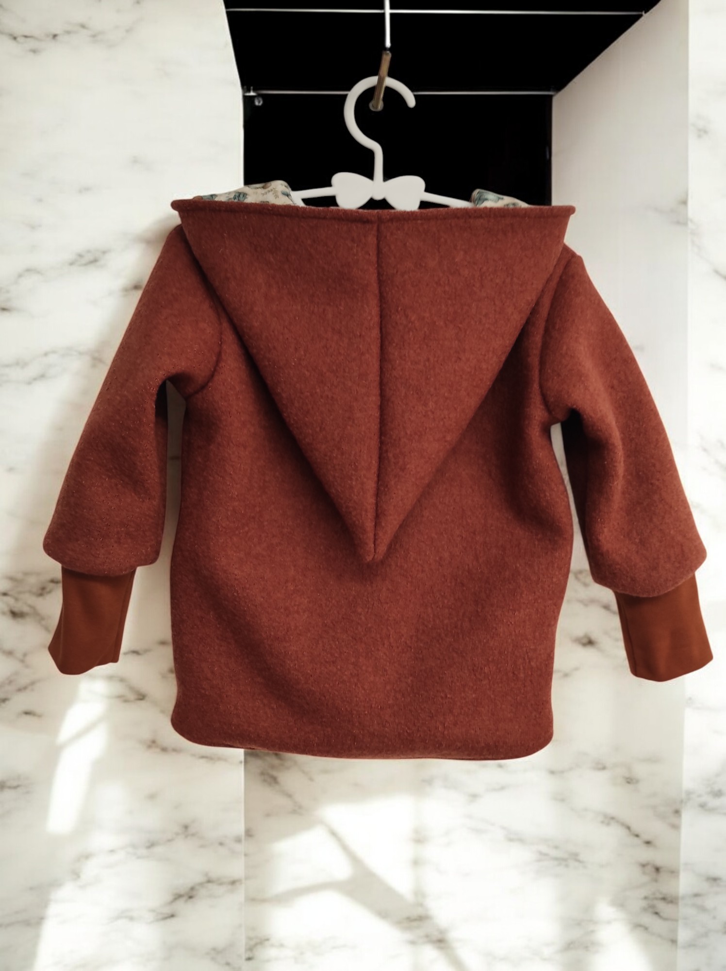 Wollwalkjacke Gr. 86/92 Zipfelmütze Baby Kind gefüttert – Bild 2