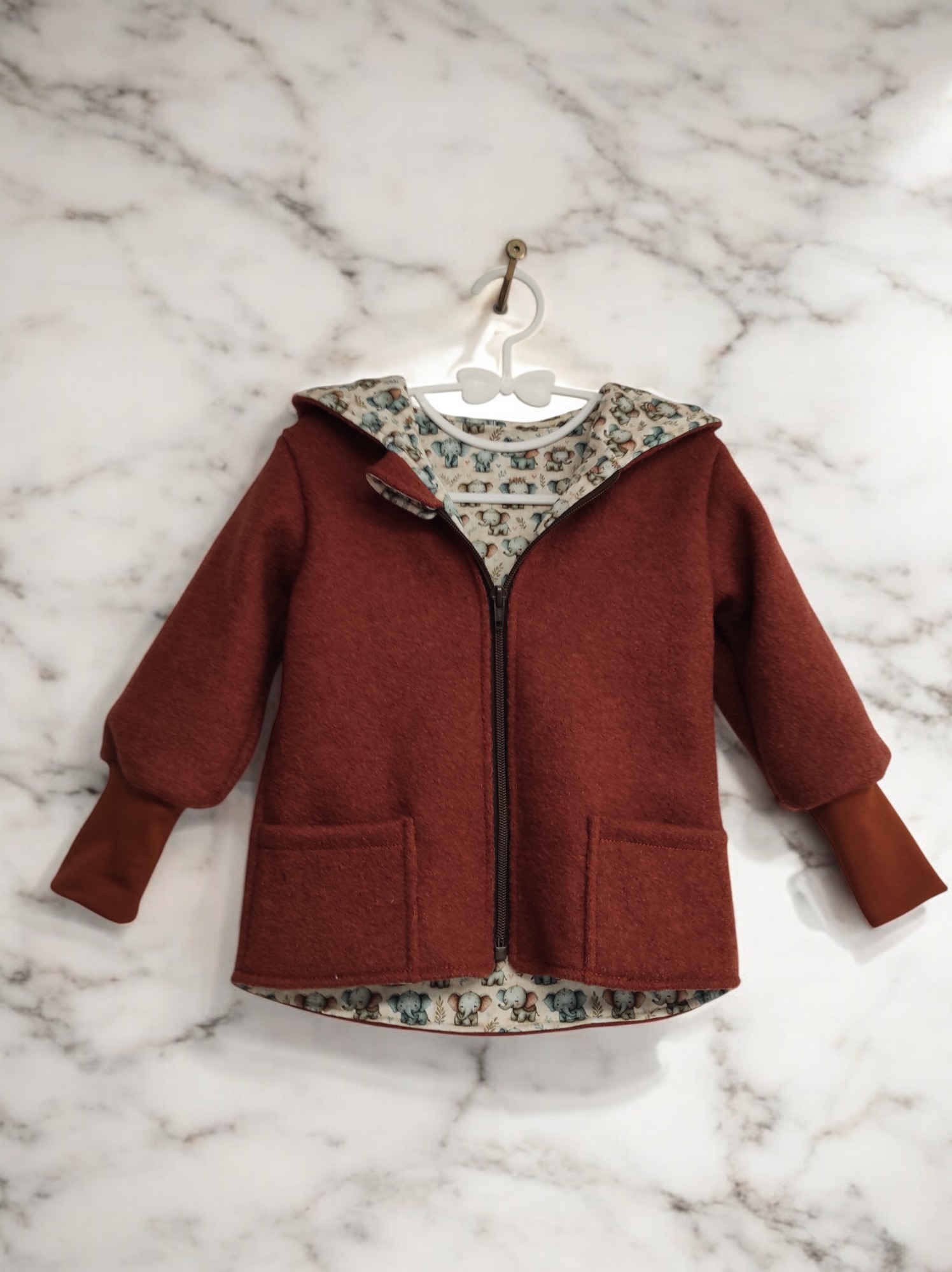 Wollwalkjacke Gr. 86/92 Zipfelmütze Baby Kind gefüttert